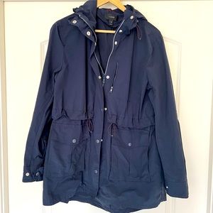 Navy Blue J. Crew Rain Jacket
